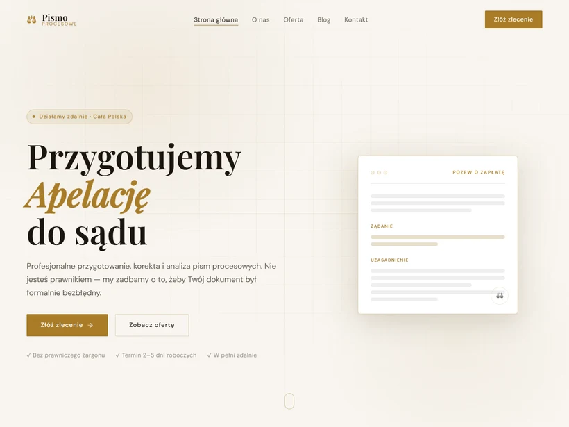 Przykładowa strona — PismoProcesowe — serwis pism prawnych